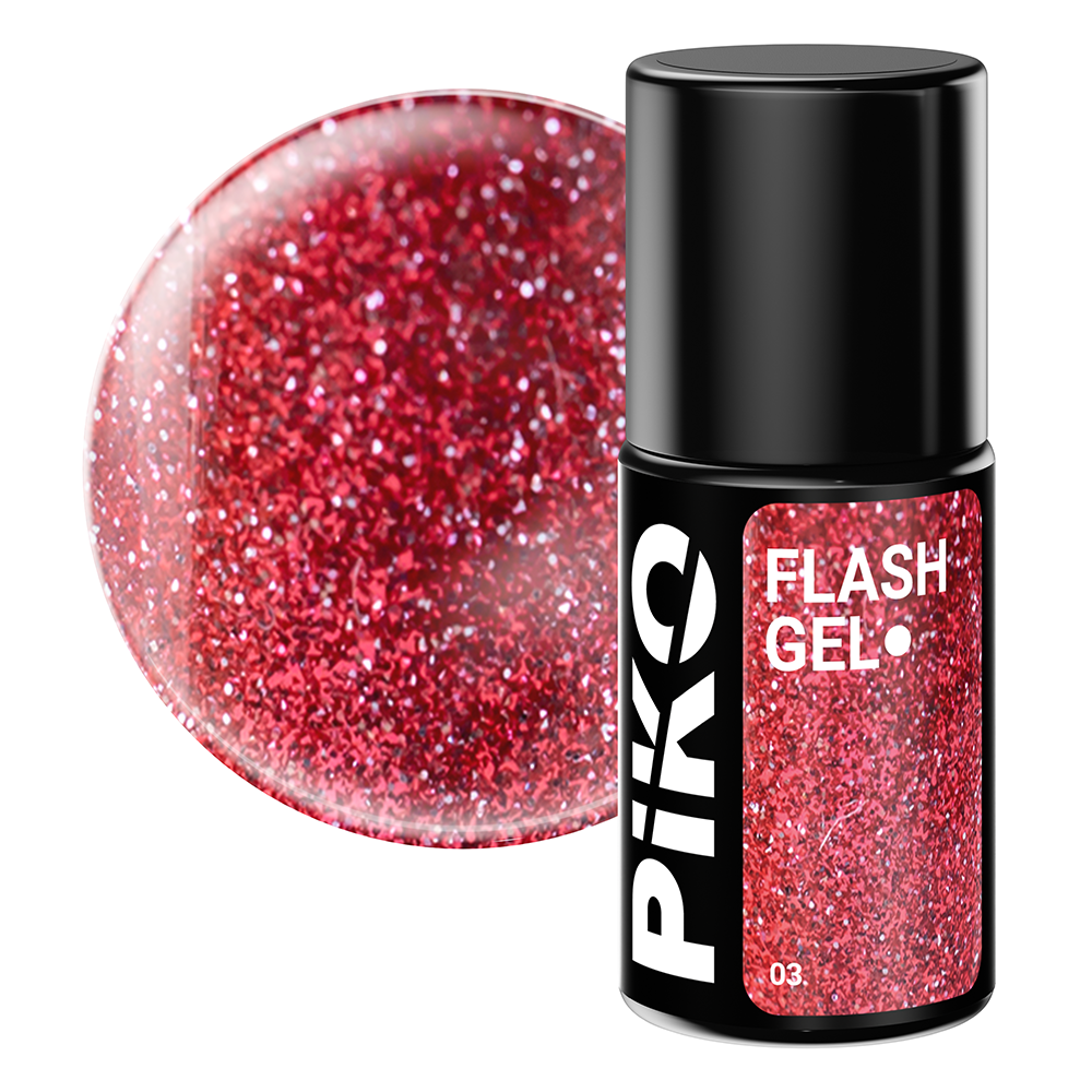 Oja semipermanenta Piko, Flash Gel, 7 g, 03 Red
