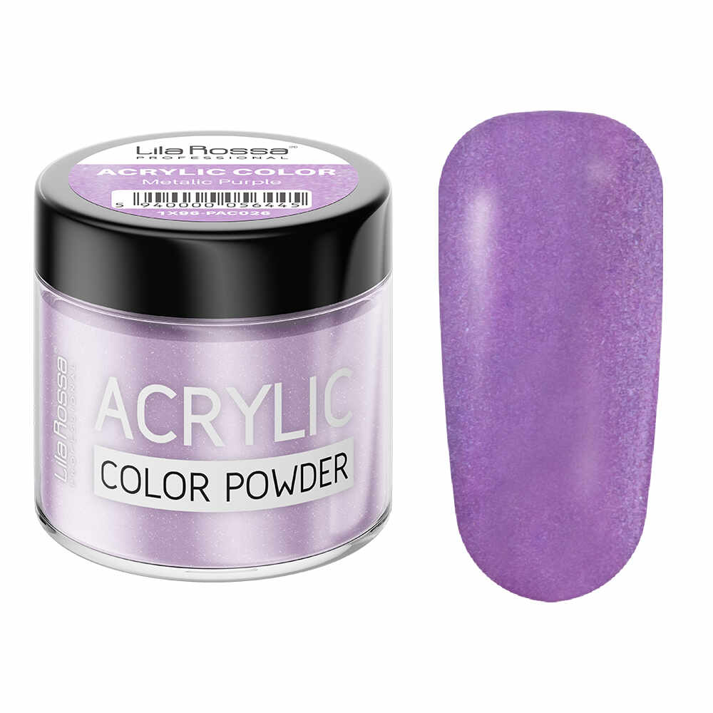 Pudra acrilica color, Lila Rossa, Metalic Purple, 7 g 