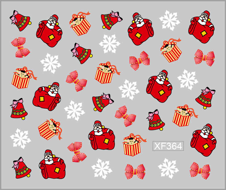 Sticker nail art Lila Rossa, pentru Craciun, Revelion si iarna, 7.2 x 10.5 cm, xf364