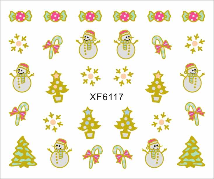 Sticker nail art Lila Rossa, pentru Craciun, Revelion si iarna, 7.2 x 10.5 cm, xf6117
