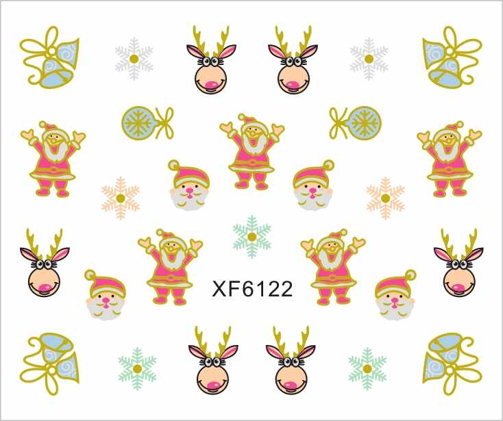 Sticker nail art Lila Rossa, pentru Craciun, Revelion si iarna, 7.2 x 10.5 cm, xf6122