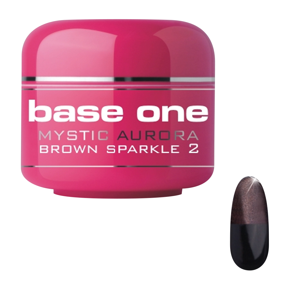 Gel UV color Base One, Mystic Aurora, brown sparkle 02, 5 g