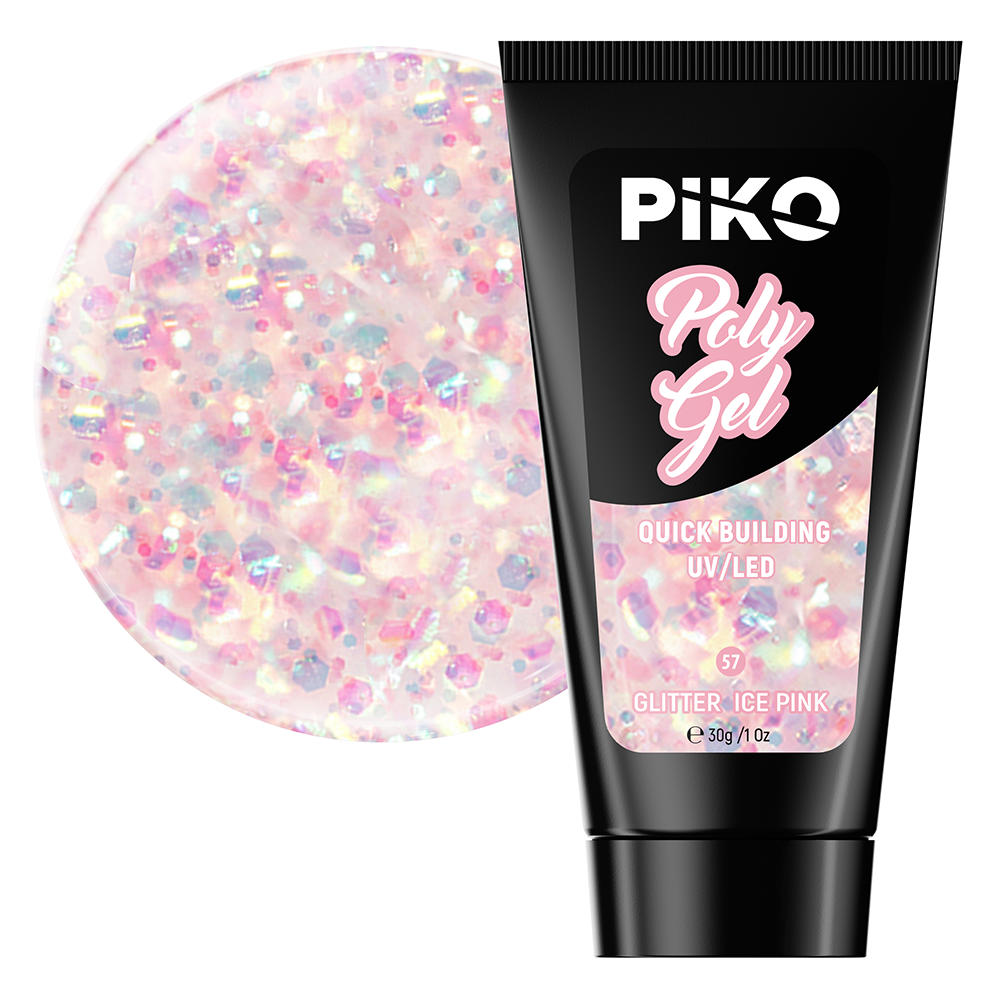 Polygel color, Piko, 30 g, 57 Glitter Ice Pink