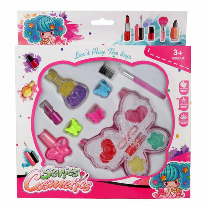 Set machiaj de jucarie pentru copii cu accesorii Nova Kiss Series Cosmetics, Varsta 3+