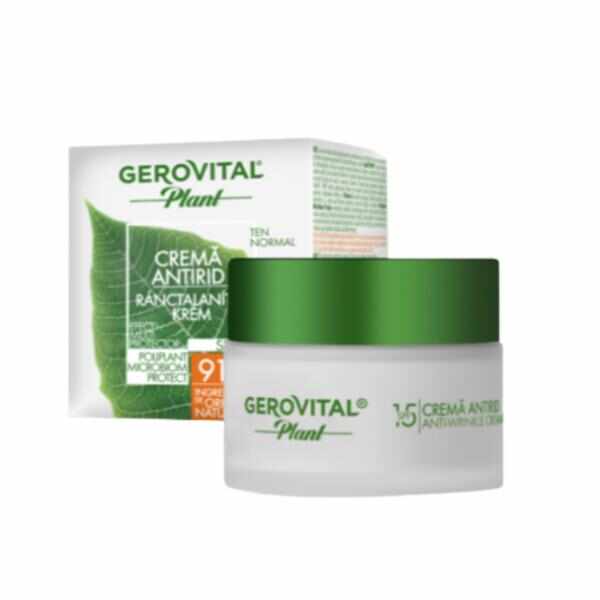 Crema Antirid - Gerovital Plant Microbiom Protect SPF 15, 50ml