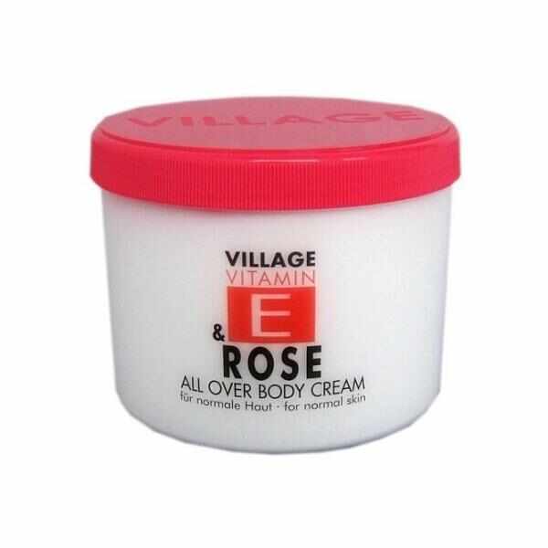 Crema de corp cu Vitamina E si Trandafir, Village Cosmetics, 500 ml