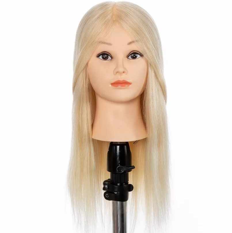 Cap Manechin Blond Amy cu Par Natural pentru Vopsit si Coafat, 35-40 cm