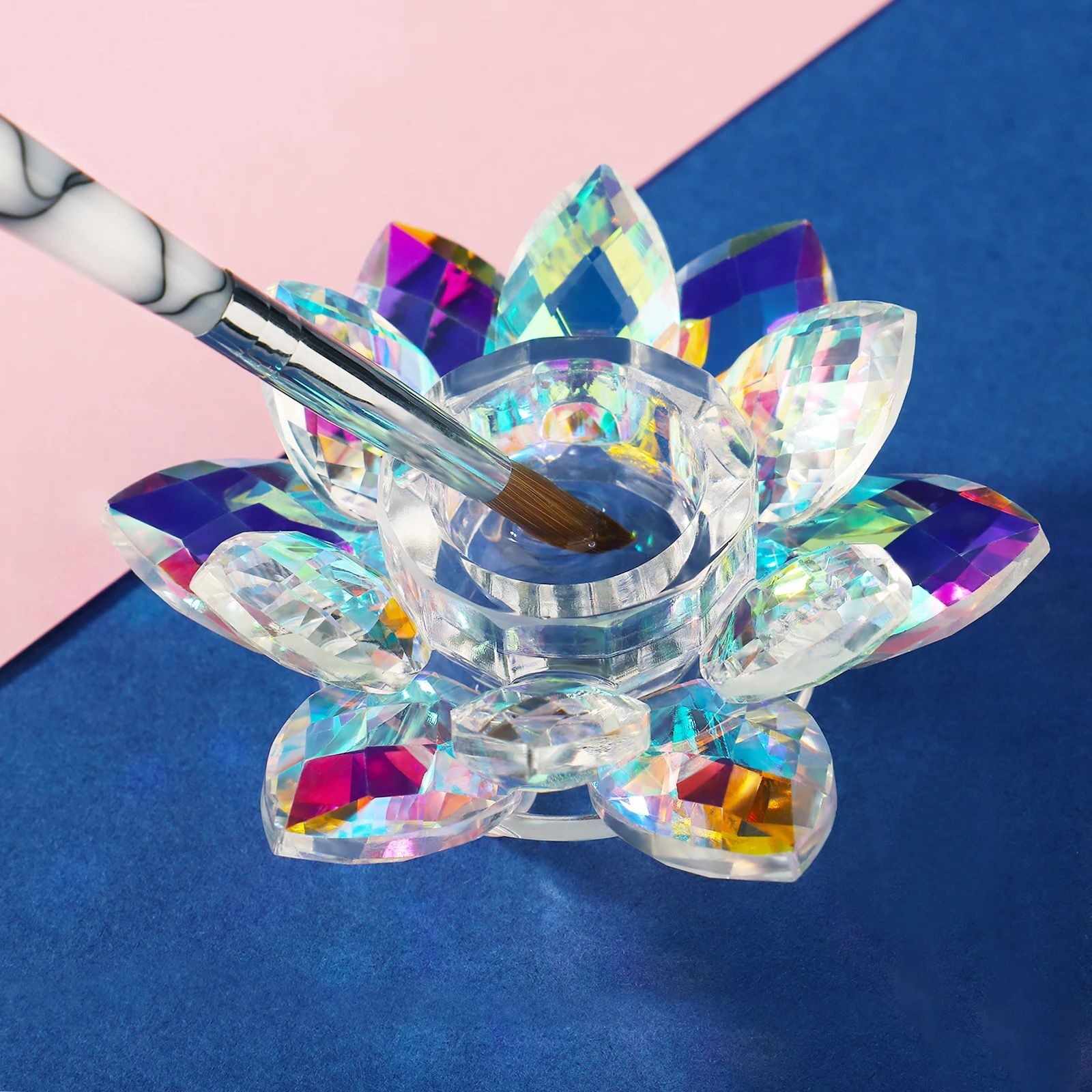 Suport Cristal Pensule cu capac, lichid Acrylic, Aurora 02