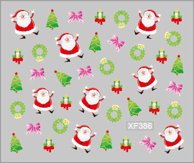 Sticker Nail Art Lila Rossa pentru Revelion si Iarna XF386