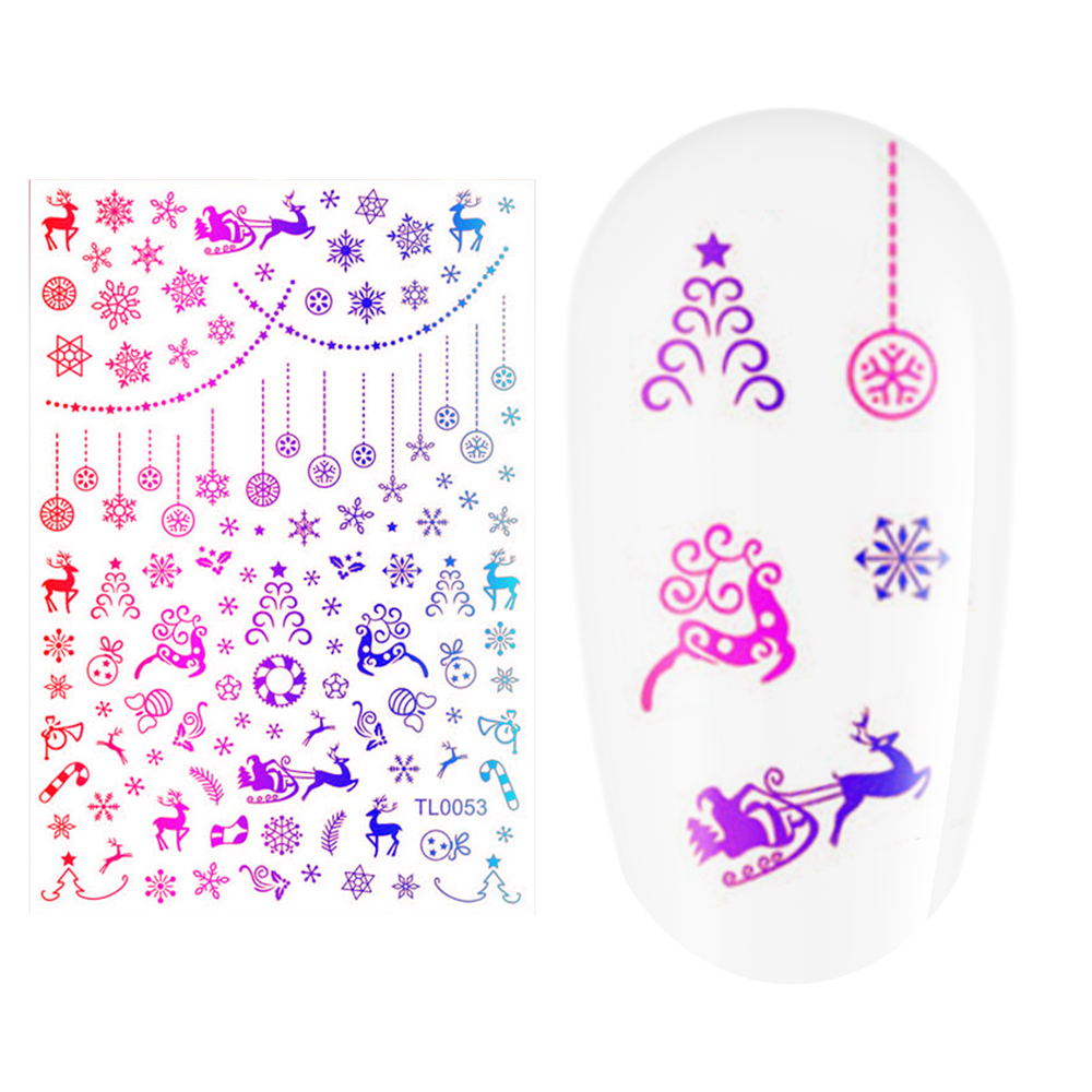Sticker nail art Lila Rossa, pentru Craciun, Revelion si iarna, 14.5 x 9.1 cm, tl0053