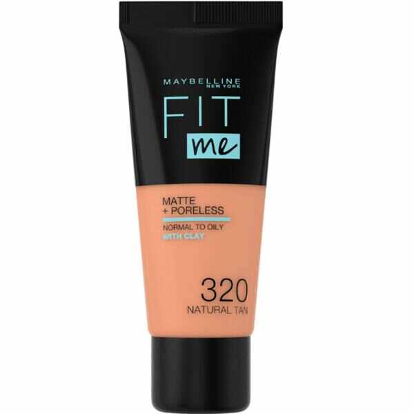 Fond de Ten - Maybelline Fit Me! Matte + Poreless Normal to Oily Skin, nuanta 320 Natural Tan, 30 ml