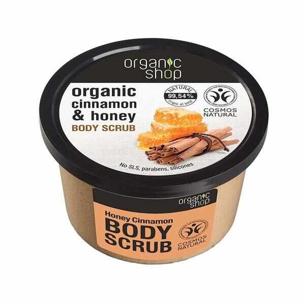 Scrub de Corp cu Miere si Scortisoara Honey Cinnamon Organic Shop, 250ml