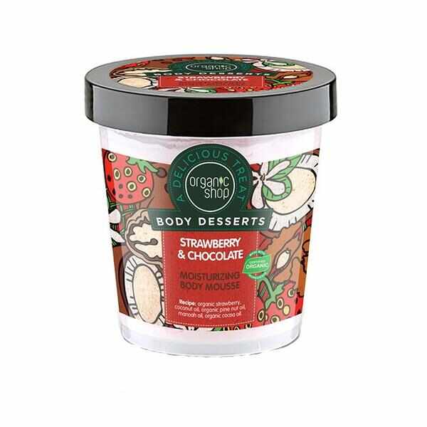 Mousse Delicios pentru Corp Strawberry & Chocolate Organic Shop, 450ml