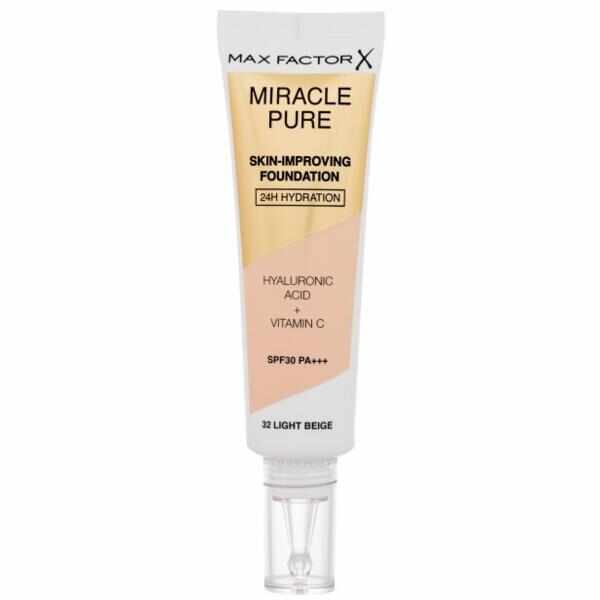 Fond de Ten - Max Factor Miracle Pure Skin-Improving Foundation SPF 30 PA+++, nuanta 32 Light Beige, 30 ml