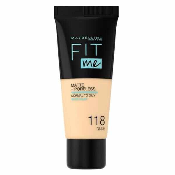 Fond de Ten - Maybelline Fit Me! Matte + Poreless Normal to Oily Skin, nuanta 118 Nude, 30 ml