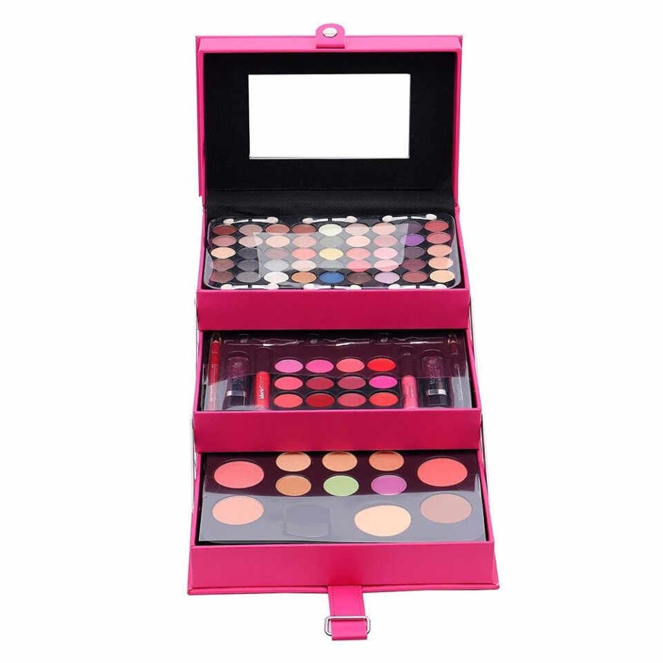 Trusa machiaj Magic Color Make up Kit, 85 culori, Pink, Geanta inclusa
