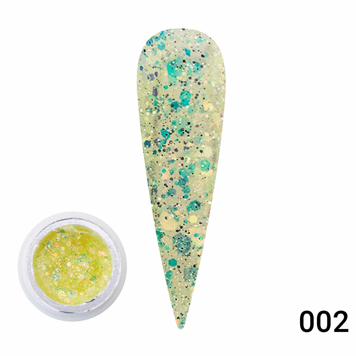 Gel Color cu Sclipici, Diamond Painting Glitter Gel, 5g, Nr. 02, Verde