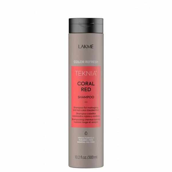 Sampon colorant pentru par rosu, Lakme Teknia, Refresh Coral Red Shampoo, 300ml