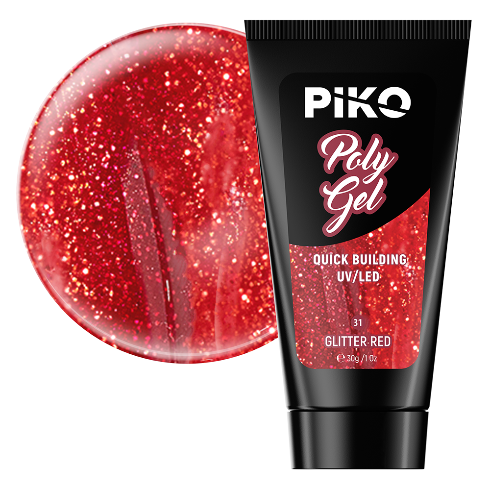 Polygel color, Piko, 30g, 31 Glitter Red