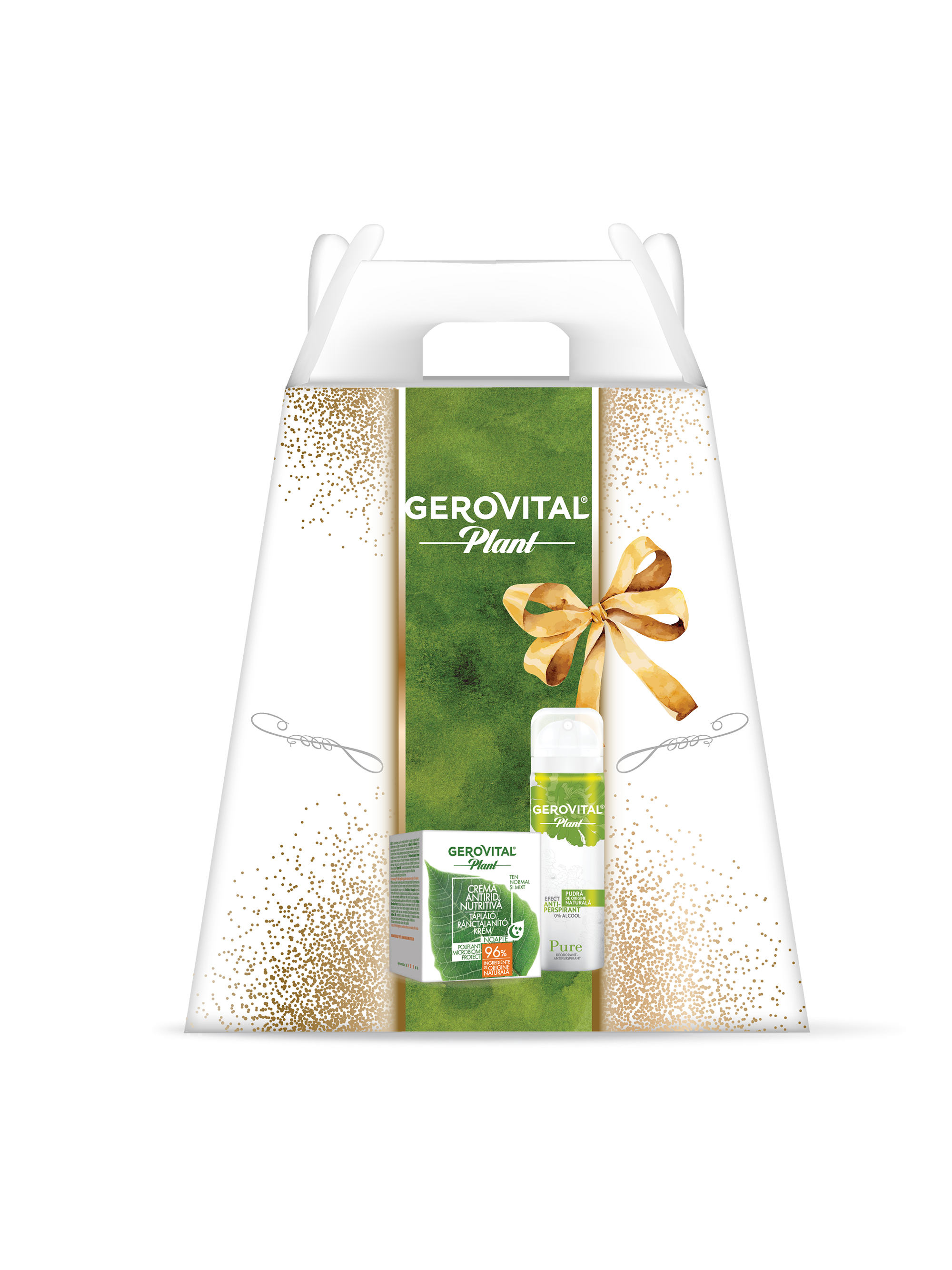 Casetă Cadou Gerovital Plant: Cremă Antirid Nutritivă, Deodorant Pure