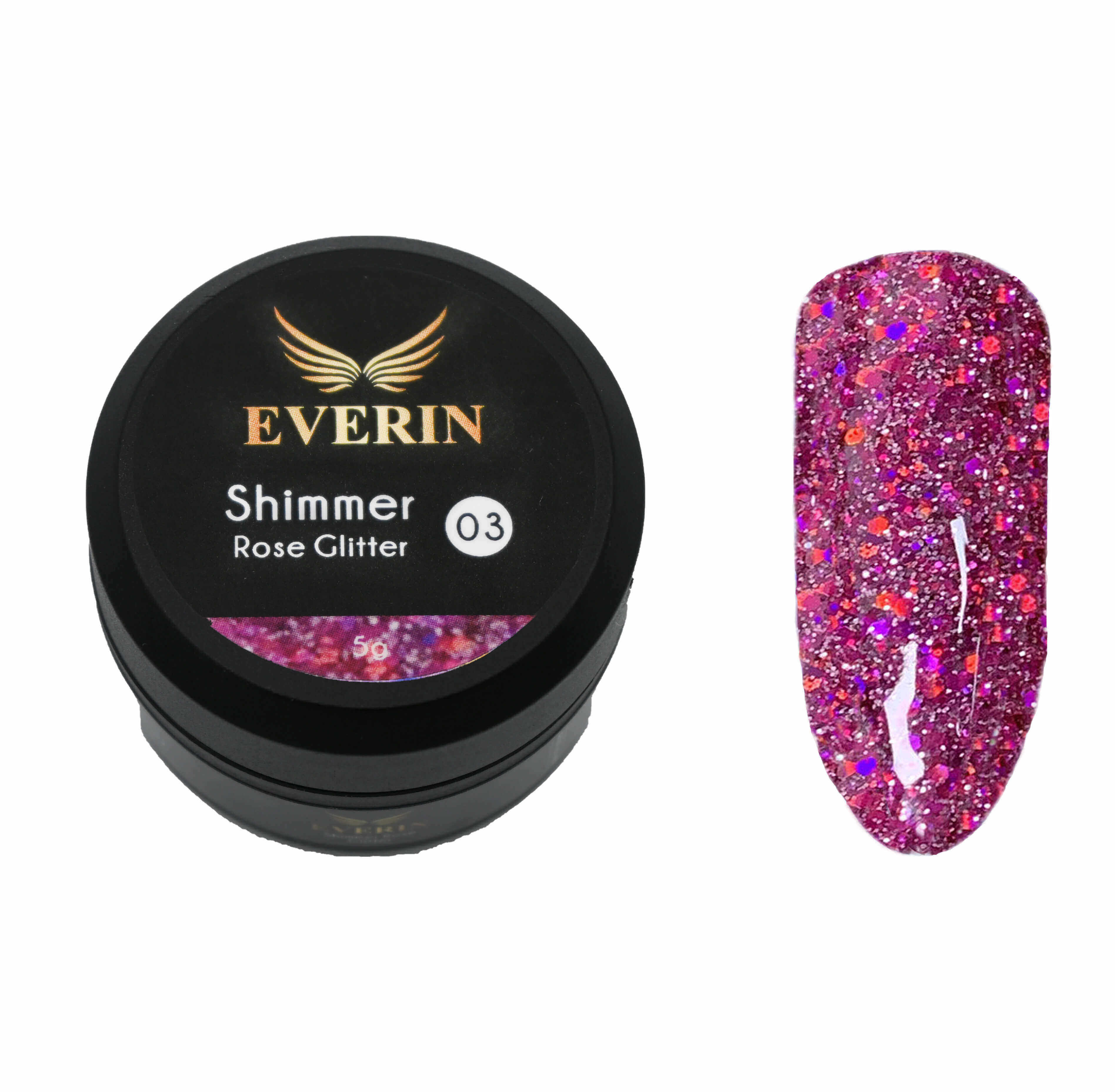 Gel color Shimmer Rose Glitter Everin 5ml- 03 - SRG-01