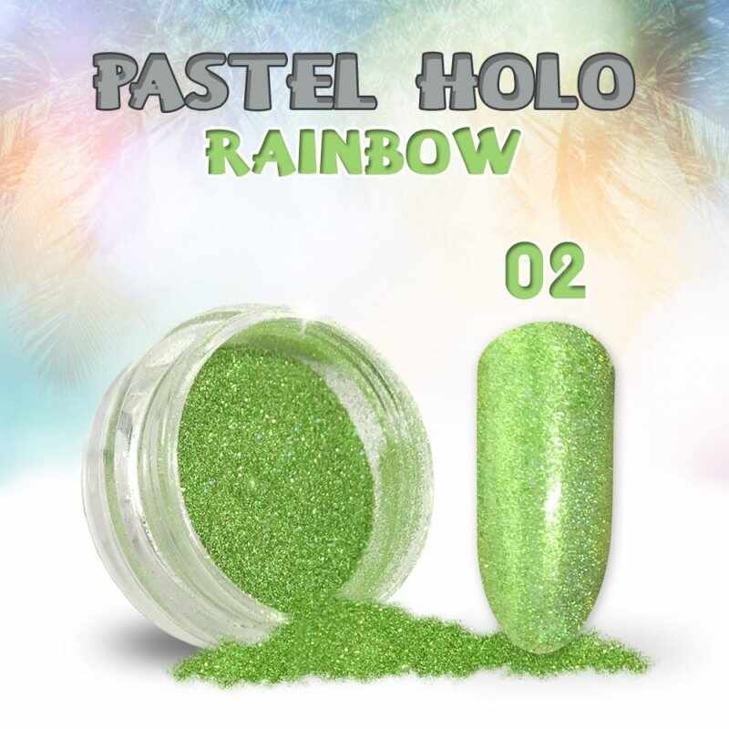 Pigment Unghii Pastel Holo Rainbow 02