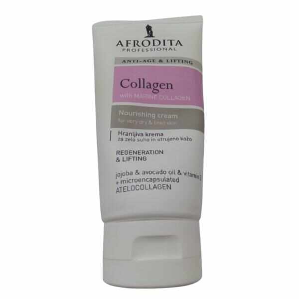 Crema pentru Piele Uscata si Obosita - Afrodita Professional Anti-Age & Lifting with Marine Collagen, 200 ml