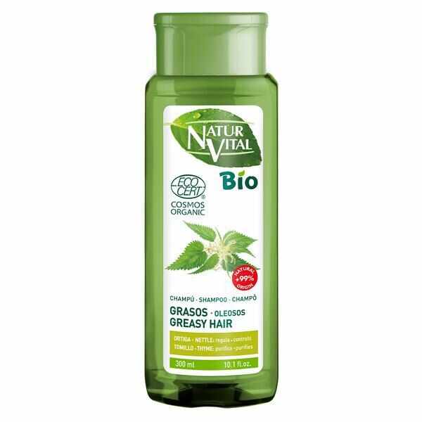 Sampon pentru par gras cu extracte din plante BIO, Natur Vital Organic greasy hair shampoo, 300 ml