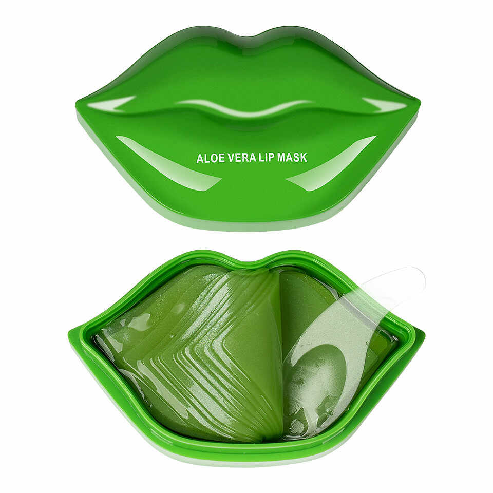 Masca pentru buze Kiss Beauty Aloe Vera Lip Mask, 20 buc