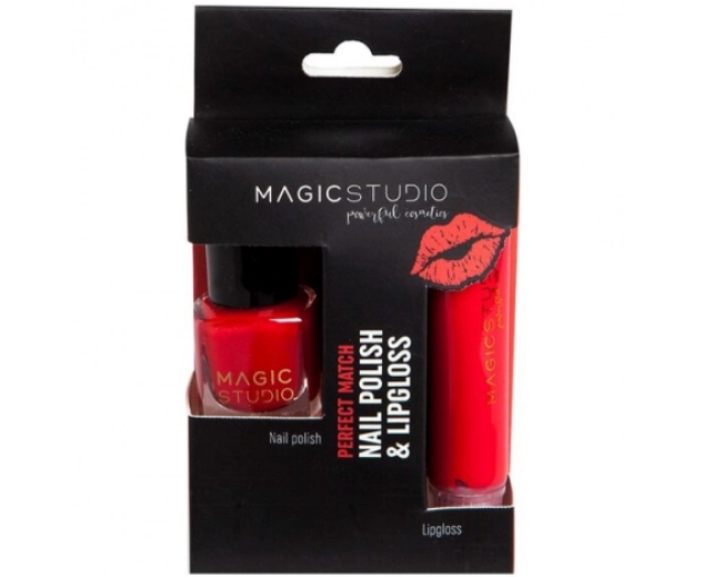 Set Perfect Match, luciu de buze si lac unghii Magic Studio, Red
