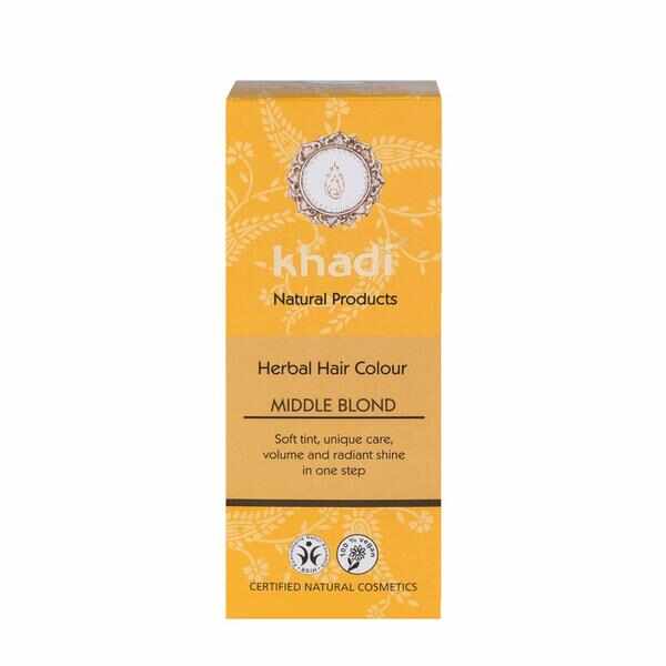 Vopsea de Par Henna pentru Blond Mediu Khadi, 100 g