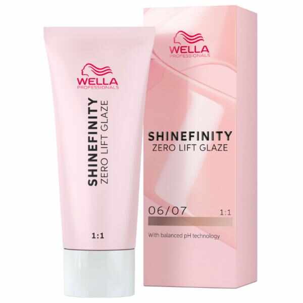 Vopsea translucida demipermanenta - Wella Professionals Shinefinity Zero Lift Glaze, nuanta 06/07 Deep Walnut (blond inchis saten natural), 60 ml