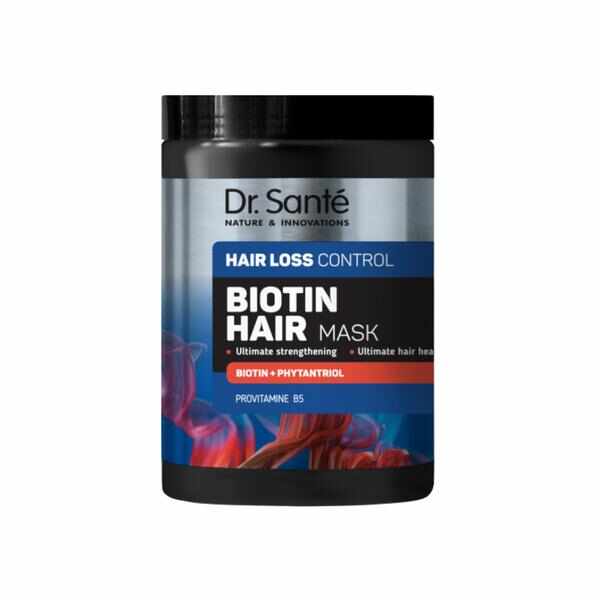 Masca Anticadere, Crestere si Protectie Maxima cu Biotina si Phytantriol Dr. Sante Biotin Hair Loss Control Mask, 1000 ml