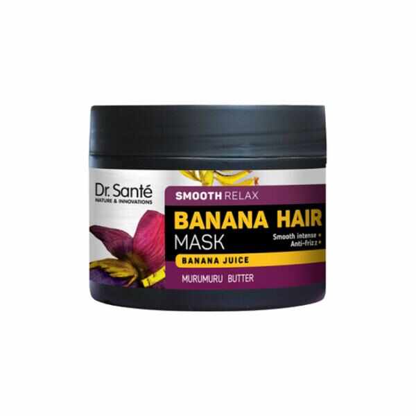Masca Antistatica si de Netezire Intensa cu Banane si Unt de Murumuru Dr. Sante Smooth Relax Banana Hair Mask, 300 ml
