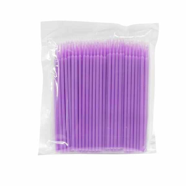 Aplicatoare pentru estensii gene microbrush Purple set 100 buc