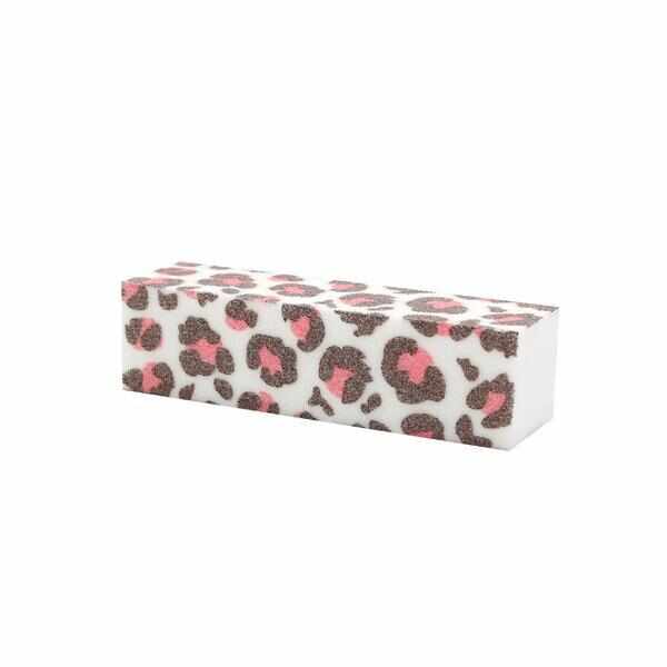 Buffer unghii cu imprimeu leopard, Roz