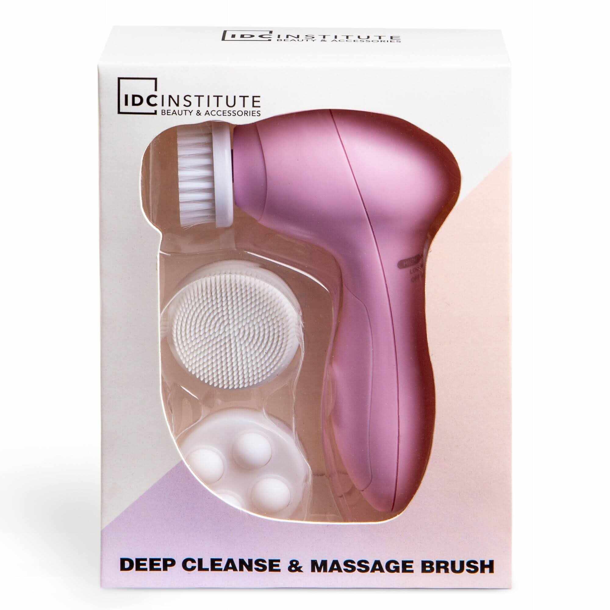 Aparat de masaj facial IDC INSTITUTE DEEP CLEANSE & MASSAGE ELECTRIC BRUSH 1 soft brush, 1 face massager and 1 silicone brush