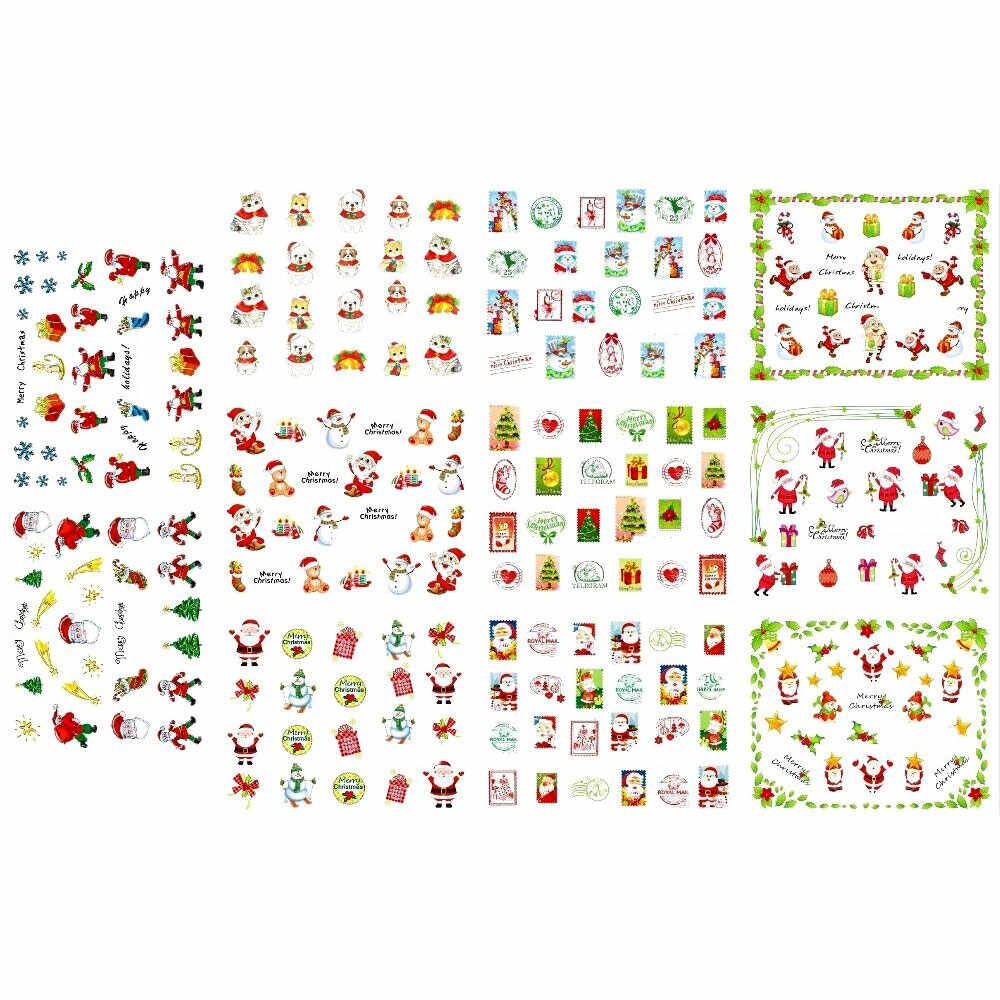 Set stickere nail art Lila Rossa, pentru Craciun, Revelion si iarna, 11 buc, ble-2325-2335