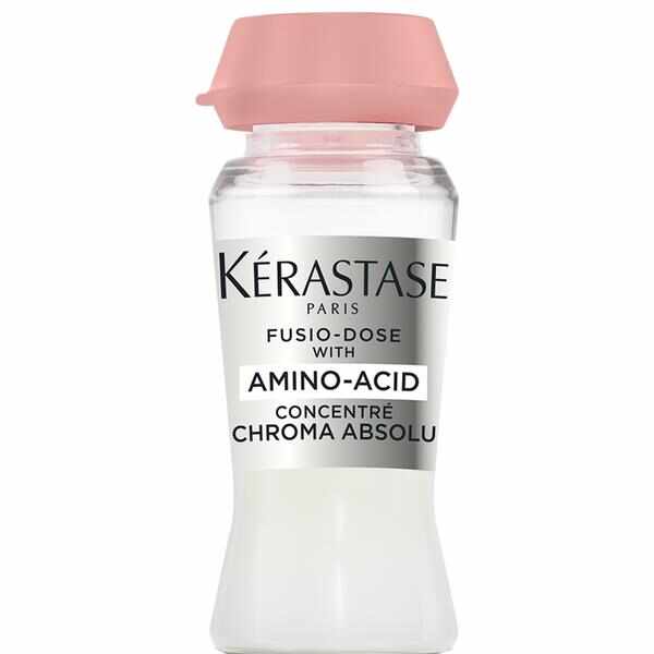 Tratament Concentrat pentru Par Vopsit Sensibil sau Deteriorat - Kerastase Fusio-Dose With Amino-Acid Concentre Chroma Absolu, 10 x 12 ml