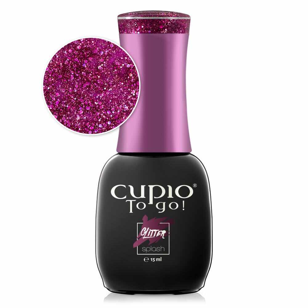 Oja semipermanenta Cupio To Go! Glitter Splash - Crystal Purple