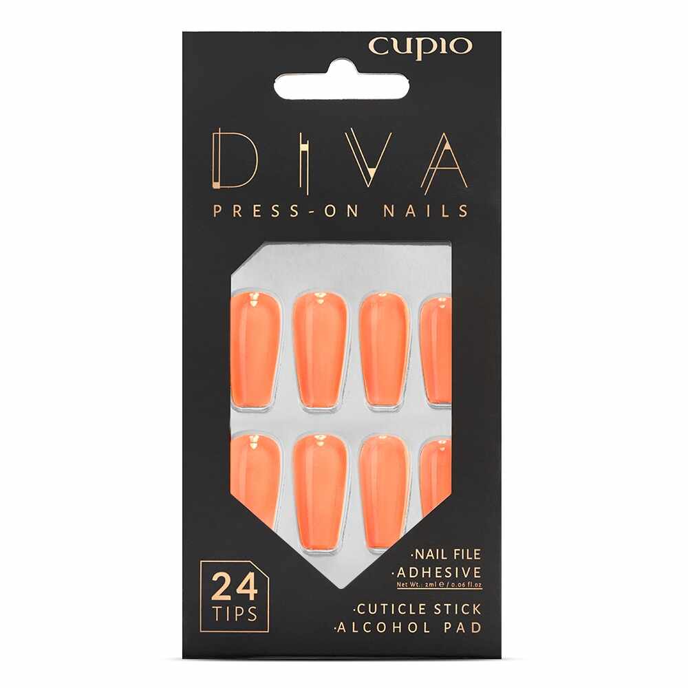 Set unghii false Cupio Diva - Neon Orange