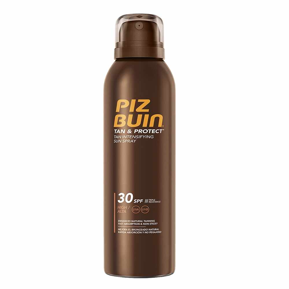Lotiune spray pentru bronzare accelerata si protectie a bronzului SPF 30 Piz Buin