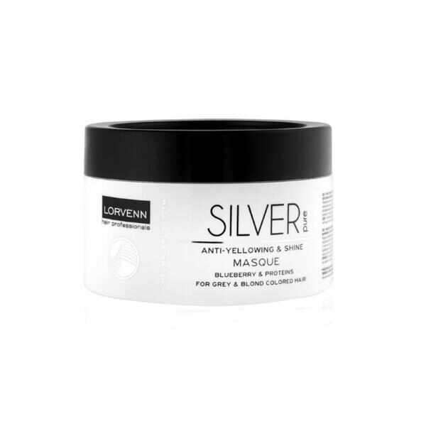 Masca pentru par gri sau blond Lorvenn Silver Pure 500 ml