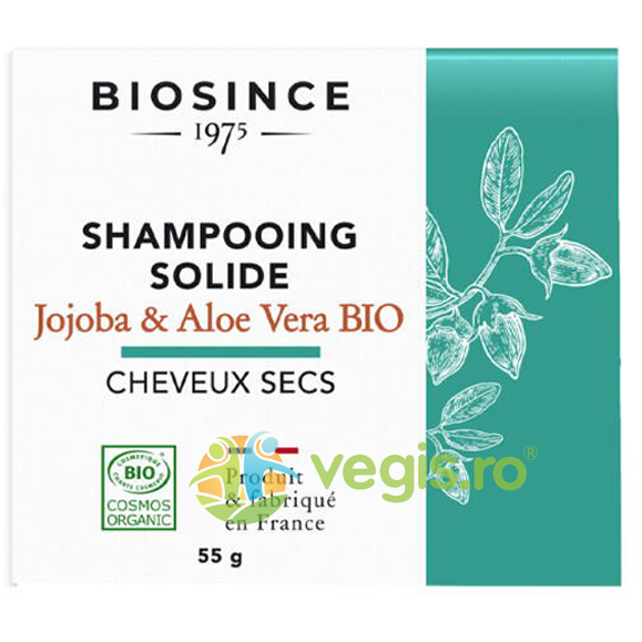 Sampon Solid pentru Par Uscat cu Jojoba si Aloe Vera Bio 55g