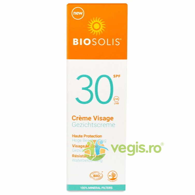 Crema de Fata cu Protectie Solara SPF 30 Biosolis Bio 50ml