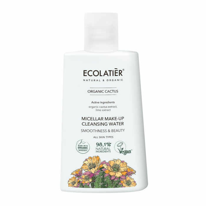 Apa micelara pentru curatare fata vegana Ecolatier Organic Cactus Smoothness Beauty 250ml