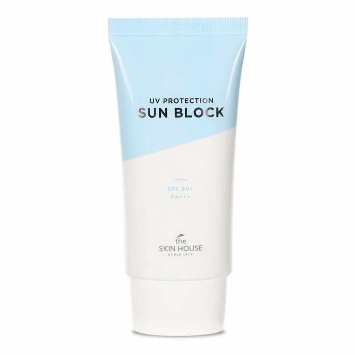 Crema pentru protectie solara fata waterproof The Skin House UV Sun Block SPF 50+ Aloe Vera 50ml