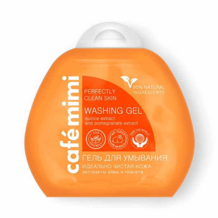 Gel de curatare fata Cafe Mimi Washing Gel Perfect Clean Skin cu extracte naturale de Gutui, Rodie, Aloe Vera si Betaina 100ml