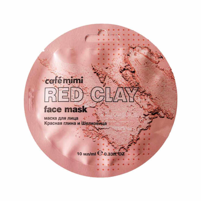 Masca de fata lichida Cafe Mimi Super Food Red Clay Mulberry cu extracte naturale de Dud, Argila Rosie, Ulei de Struguri si Vitamina E 10ml