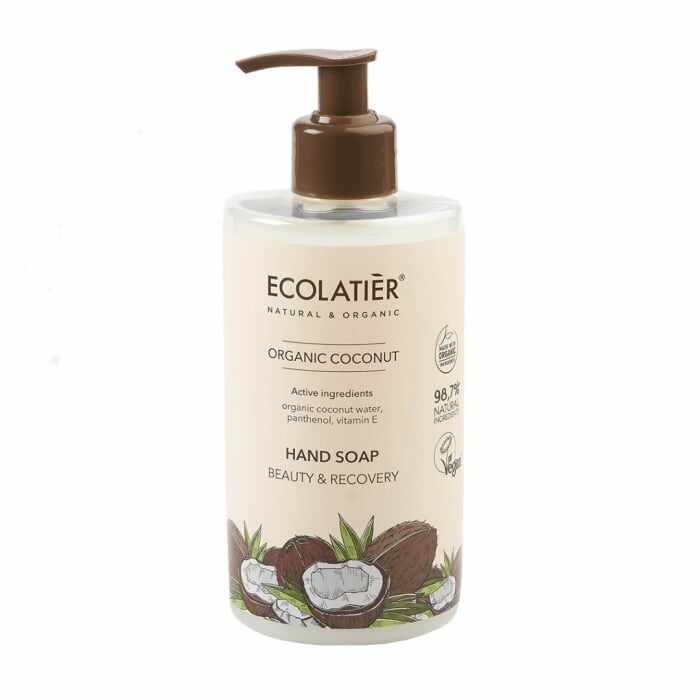 Sapun lichid pentru maini vegan Ecolatier Organic Coconut Beauty Recovery 460ml